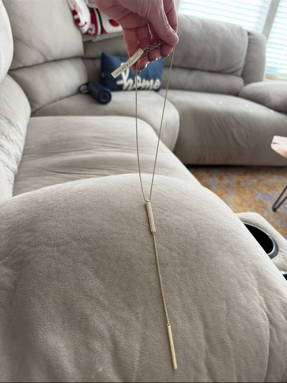 Lucky Brand Gold-Tone Long Bar Lariat Necklace